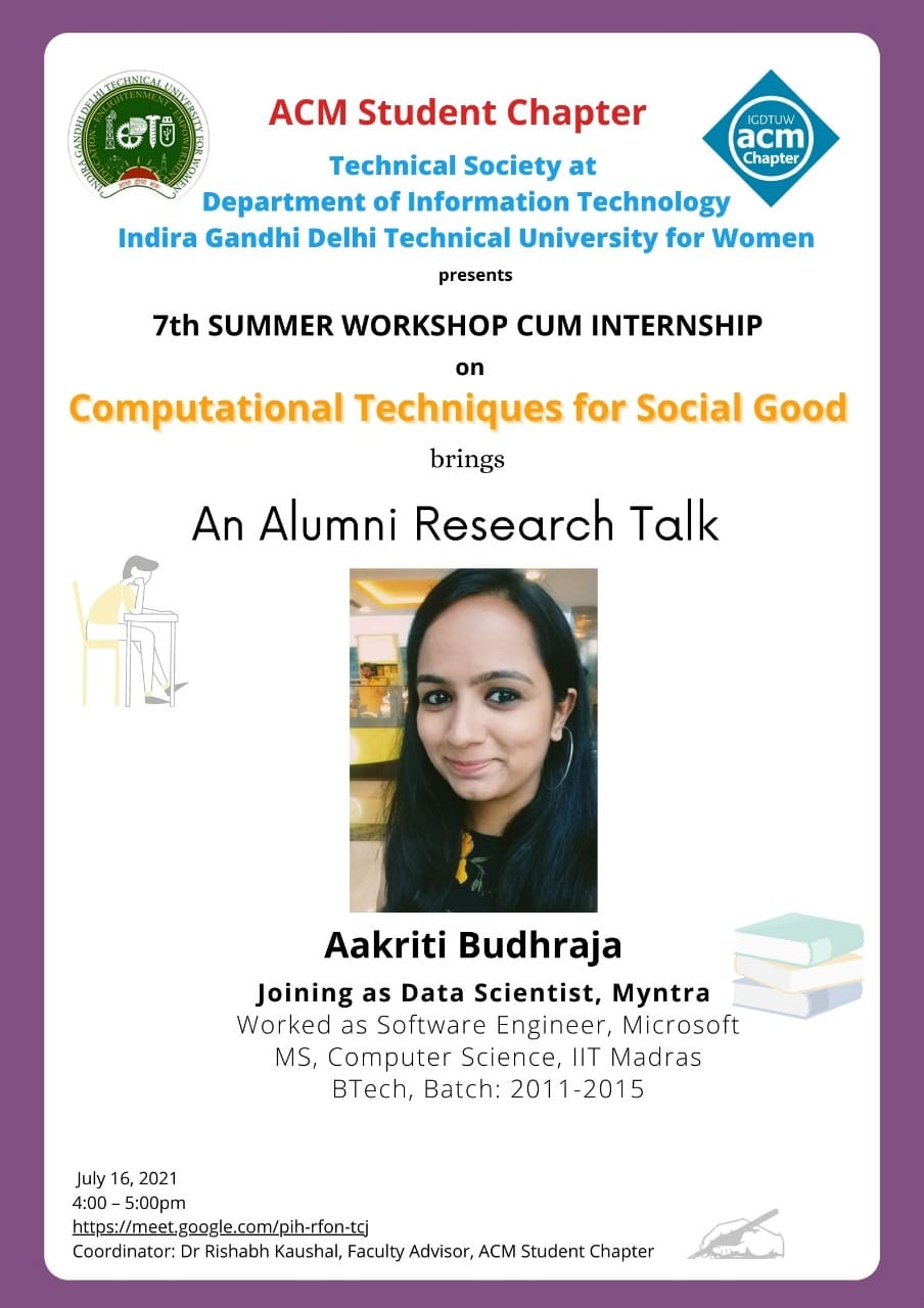 Alumni Talk by Ms Aakriti Budhraja