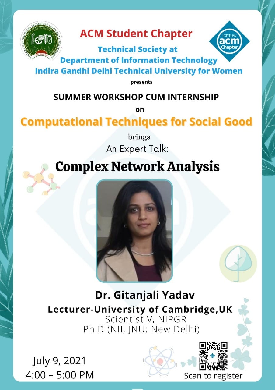 Expert talk on Complex Network Analysis by Dr Gitanjali Yadav