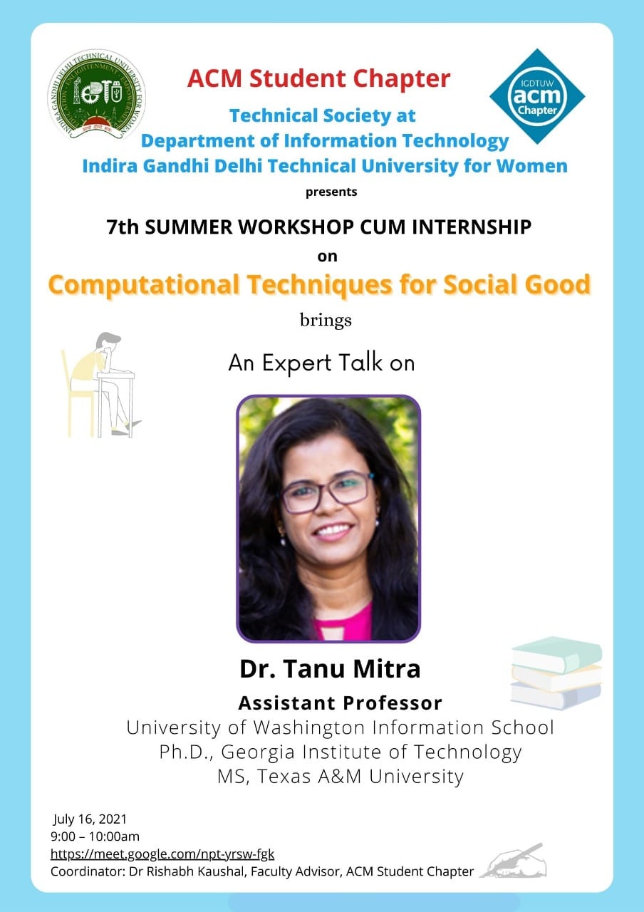 Expert talk on Social Computing by Dr Tanu Mitra